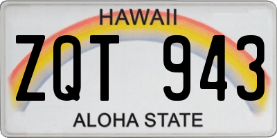 HI license plate ZQT943