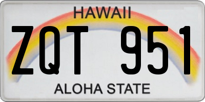 HI license plate ZQT951