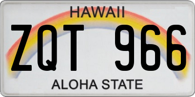 HI license plate ZQT966