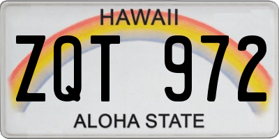 HI license plate ZQT972