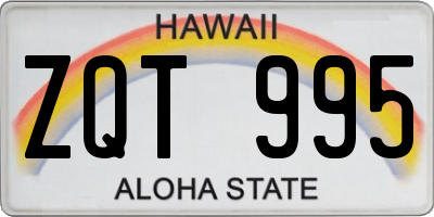 HI license plate ZQT995