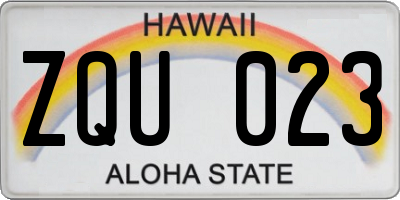 HI license plate ZQU023