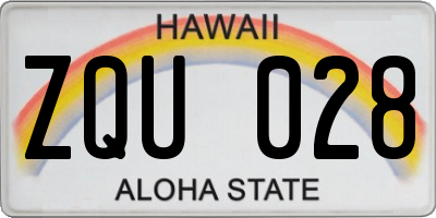 HI license plate ZQU028