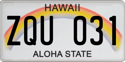 HI license plate ZQU031