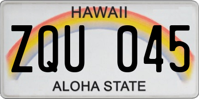 HI license plate ZQU045