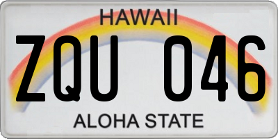 HI license plate ZQU046