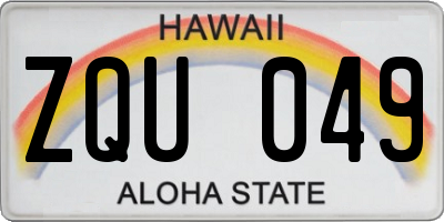 HI license plate ZQU049
