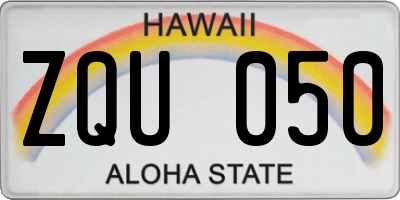HI license plate ZQU050
