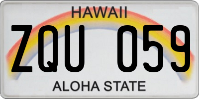 HI license plate ZQU059