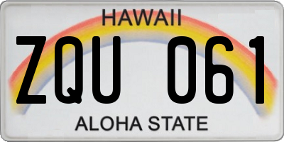 HI license plate ZQU061