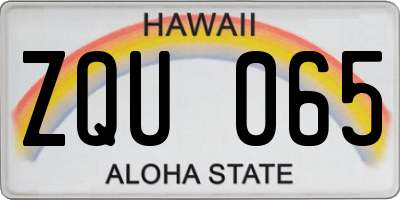HI license plate ZQU065