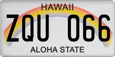 HI license plate ZQU066