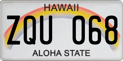 HI license plate ZQU068