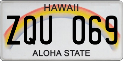 HI license plate ZQU069