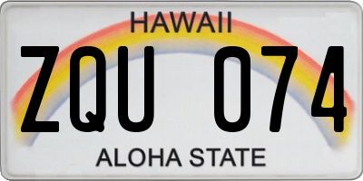 HI license plate ZQU074