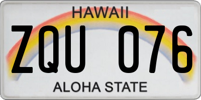 HI license plate ZQU076