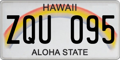 HI license plate ZQU095
