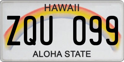 HI license plate ZQU099