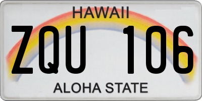 HI license plate ZQU106