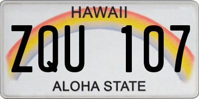 HI license plate ZQU107