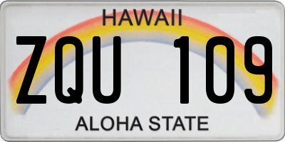 HI license plate ZQU109