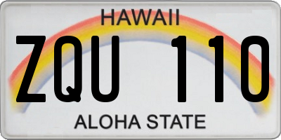 HI license plate ZQU110