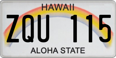 HI license plate ZQU115