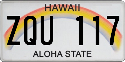 HI license plate ZQU117