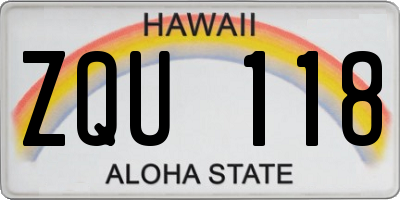 HI license plate ZQU118