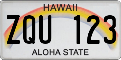 HI license plate ZQU123
