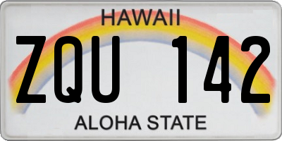 HI license plate ZQU142