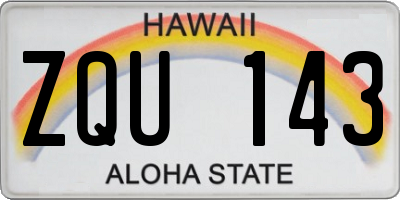 HI license plate ZQU143