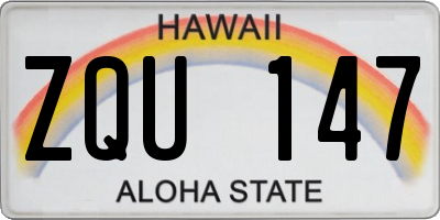 HI license plate ZQU147