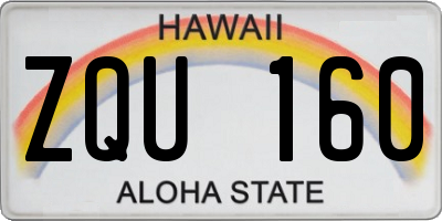 HI license plate ZQU160
