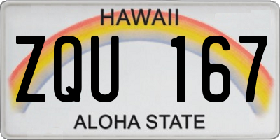HI license plate ZQU167
