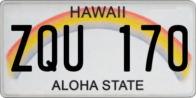 HI license plate ZQU170