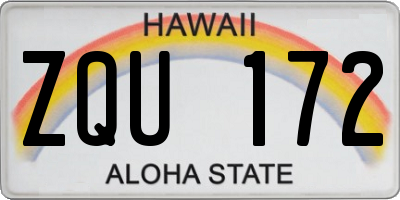 HI license plate ZQU172
