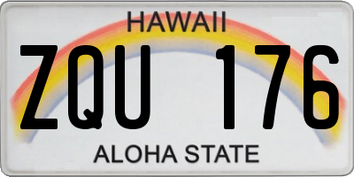 HI license plate ZQU176