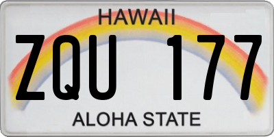 HI license plate ZQU177