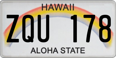 HI license plate ZQU178