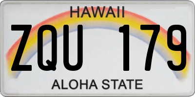 HI license plate ZQU179
