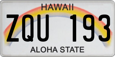 HI license plate ZQU193