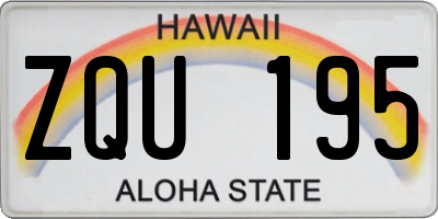 HI license plate ZQU195