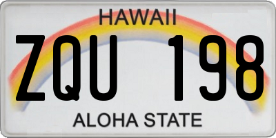 HI license plate ZQU198