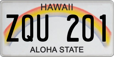 HI license plate ZQU201