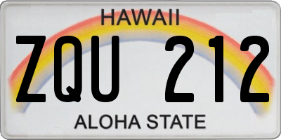 HI license plate ZQU212