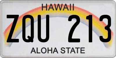 HI license plate ZQU213