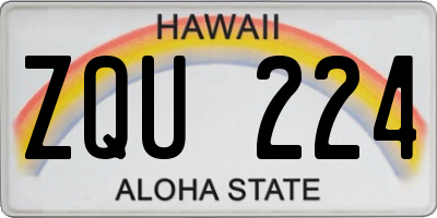 HI license plate ZQU224