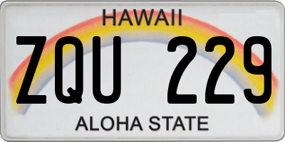 HI license plate ZQU229