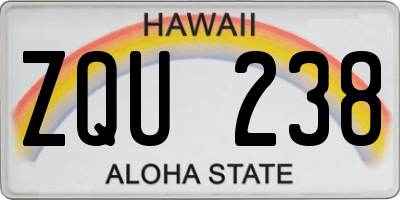 HI license plate ZQU238